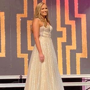 COPY - Mac Duggal Sequin Illusion Neck Gown